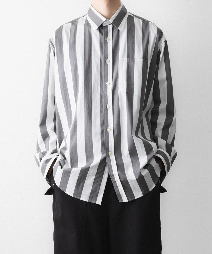 REVERBERATE リバーバレイトのREGULAR COLLAR SHIRT-STのWHITE×CHARCOAL 公式通販サイトsession福岡セレクトショップ