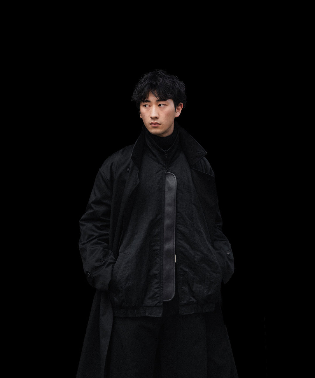 ssstein(シュタイン)のCOTTON SATIN OVERSIZED DOUBLE BREASTED COAT - BLACKの公式通販サイトsession福岡セレクトショップ