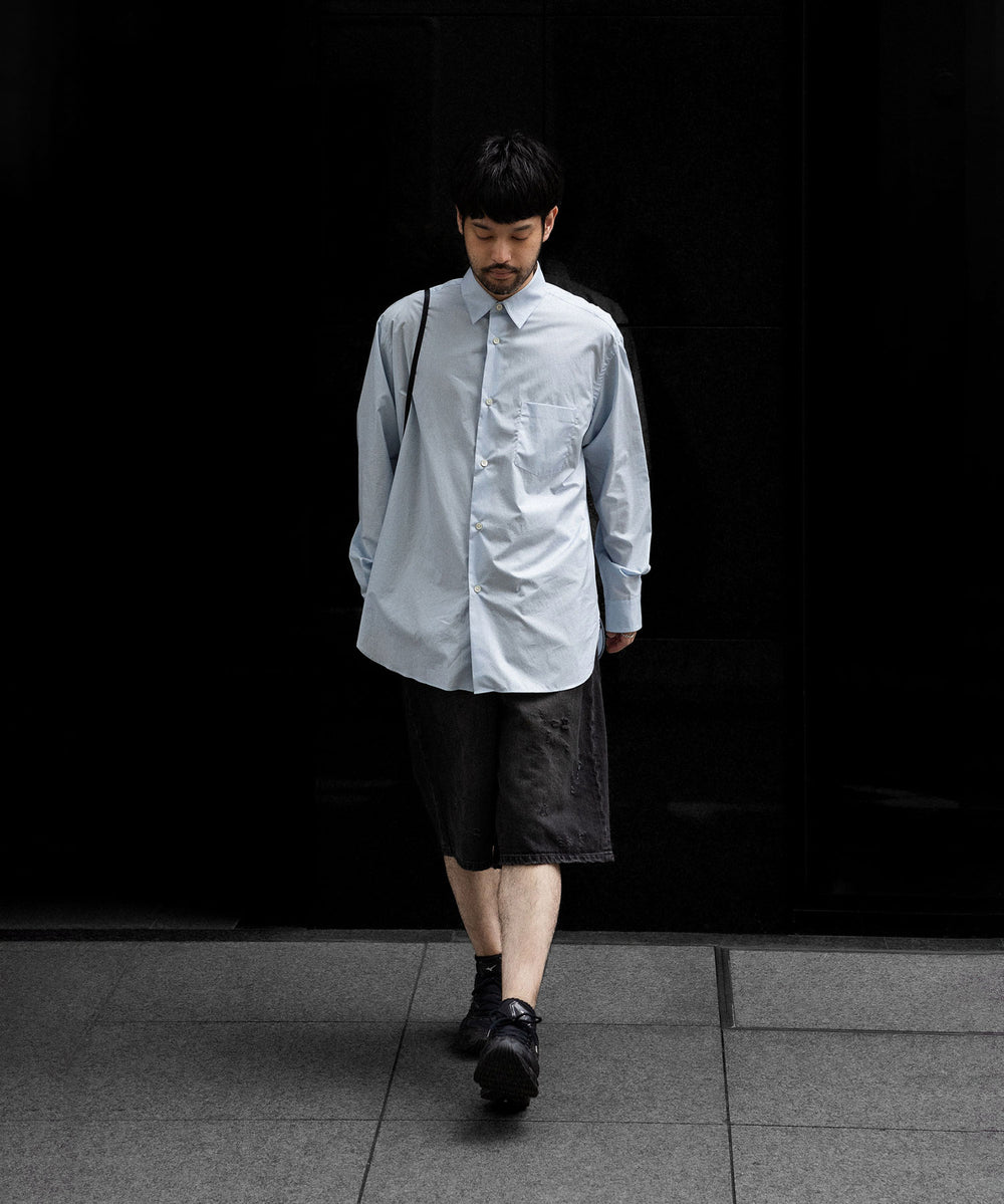 ssstein(シュタイン)のSUVIN COTTON OVERSIZED REGULAR COLLAR SHIRT - OFF BLUEの公式通販サイトsession福岡セレクトショップ