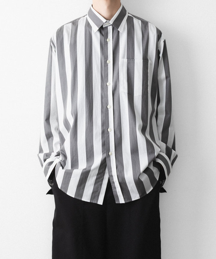 REVERBERATE リバーバレイトのREGULAR COLLAR SHIRT-STのWHITE×CHARCOAL 公式通販サイトsession福岡セレクトショップ