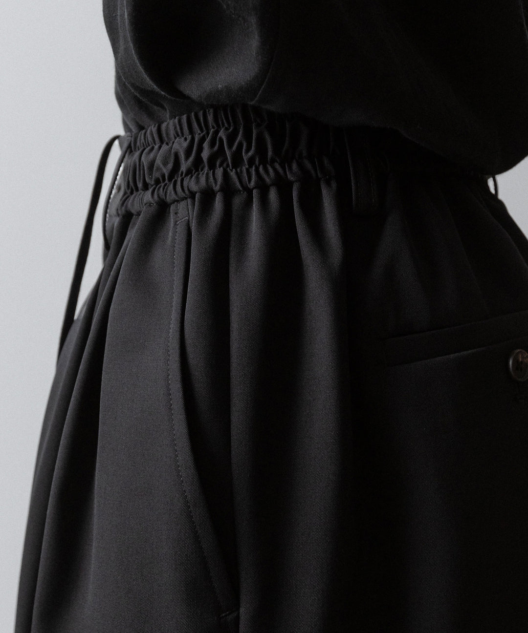 ssstein(シュタイン)の WIDE EASY SHORT TROUSERS(2/90 WOOL GABARDINE) - BLACKの公式通販サイトsession福岡セレクトショップ