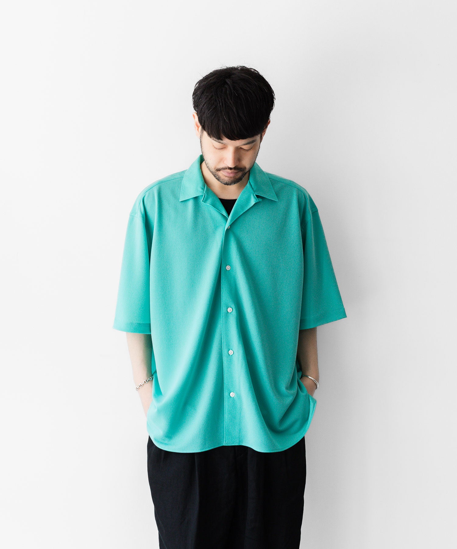KANEMASA PHIL.】36G CUPRO ETHER SHIRT - TURQUOISE | 公式通販サイト