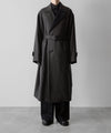 【ssstein】DOUBLE LAPELED DOUBLE BREASTED COAT - GREY KHAKI × BLACK