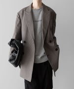 画像をギャラリービューアに読み込む, 【ssstein】DOUBLE WEAVE HOUNDSTOOTH PEAK LAPEL SHORT COAT - HOUNDSTOOTH
