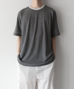 【ssstein】STRIPED WOOL OVERSIZED SHORT SLEEVE TEE - OFF