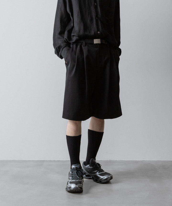 ssstein(シュタイン)の WIDE EASY SHORT TROUSERS(2/90 WOOL GABARDINE) - BLACKの公式通販サイトsession福岡セレクトショップ