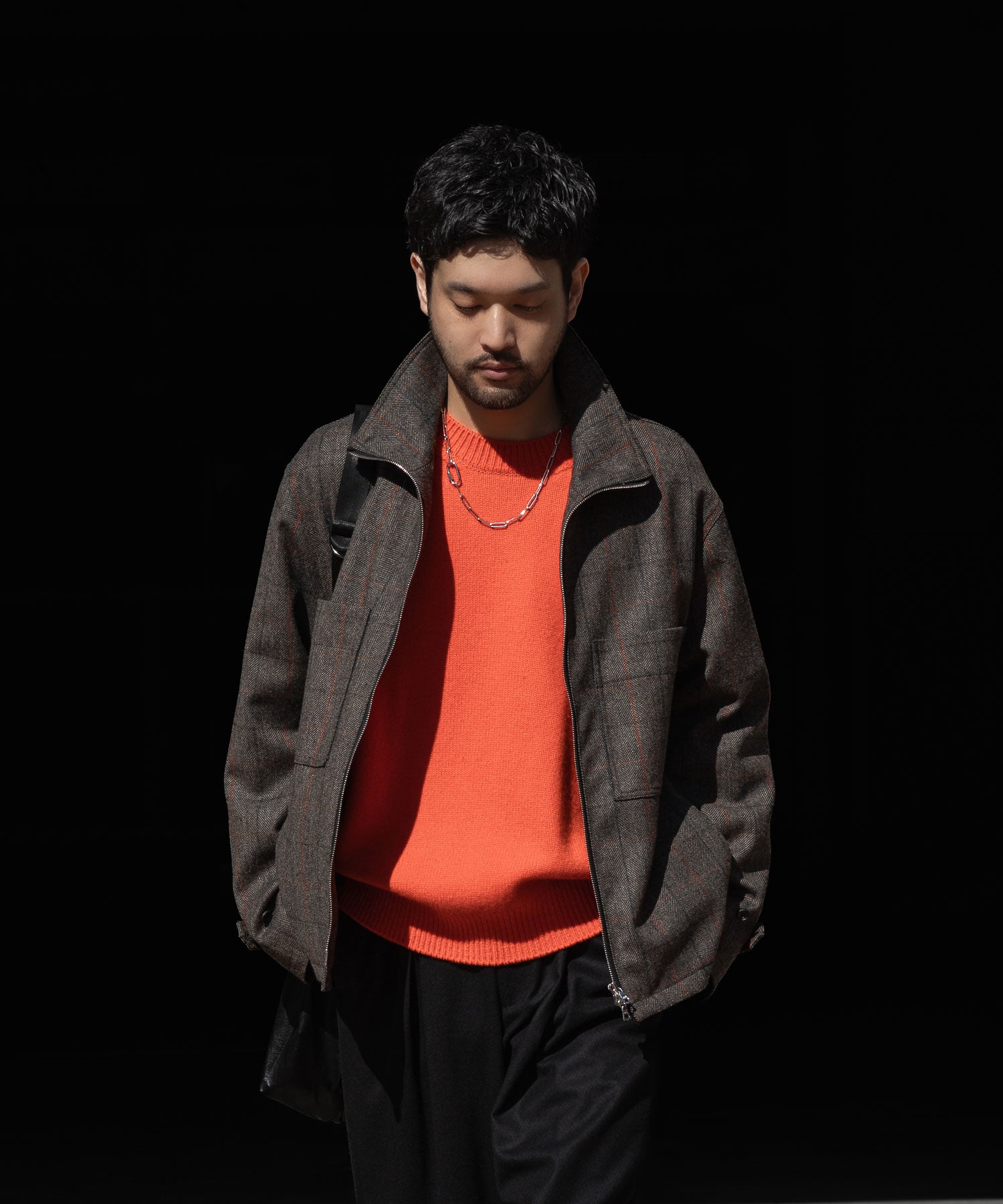 【ssstein】DRIZZLER ZIP UP JACKET - GLEN CHECK