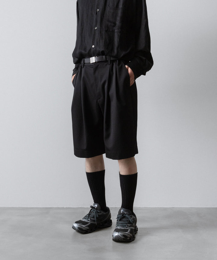 ssstein(シュタイン)の WIDE EASY SHORT TROUSERS(2/90 WOOL GABARDINE) - BLACKの公式通販サイトsession福岡セレクトショップ