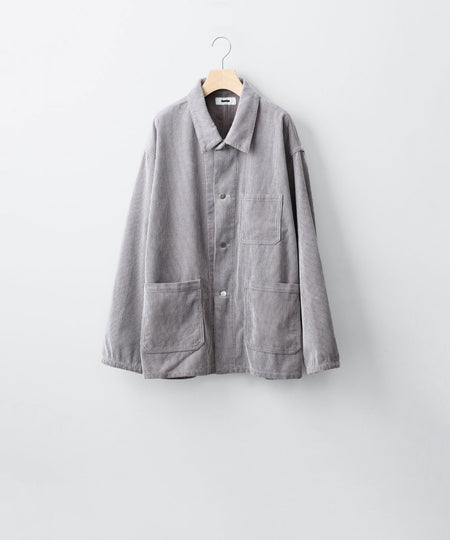 【REVERBERATE】FLOCKY CORDUROY WORK JACKET - GREY×OFF WHITE