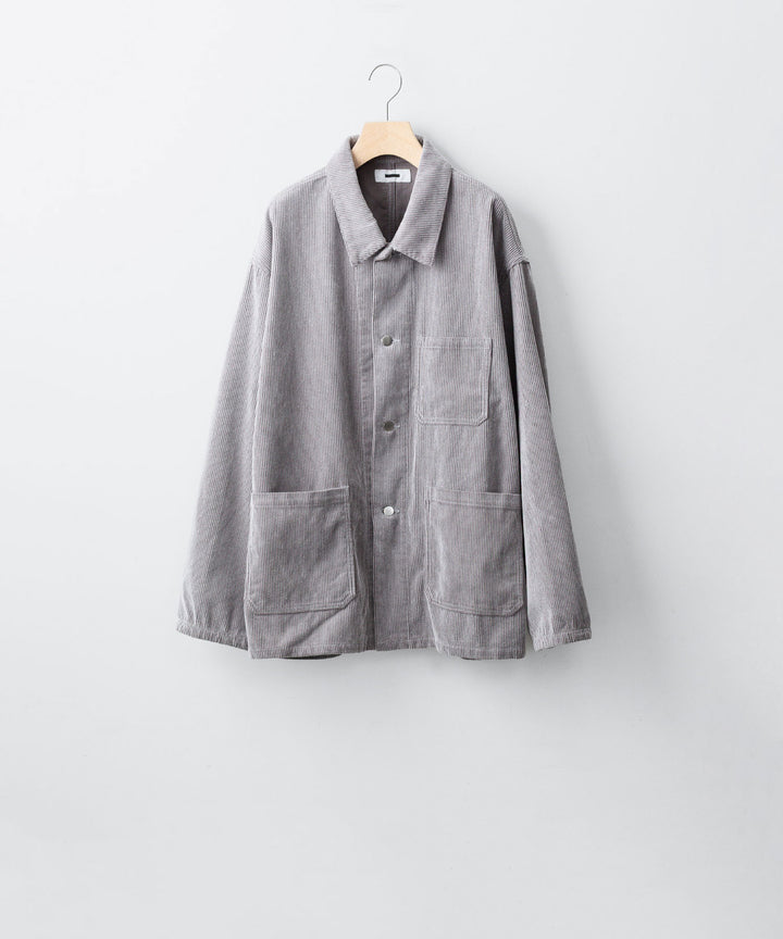 REVERBERATE リバーバレイトのFLOCKY CORDUROY WORK JACKETのGREY×OFF WHITE 公式通販サイトsession福岡セレクトショップ