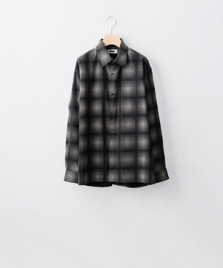 【REVERBERATE】FLANNEL SHIRT - BLACK×WHITE