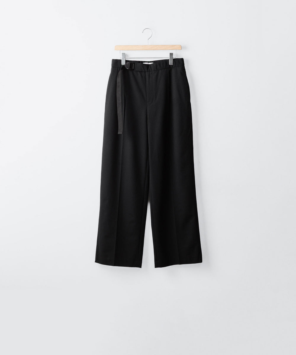REVERBERATE リバーバレイトのTACKED TROUSERS-PLのBLACK 公式通販サイトsession福岡セレクトショップ