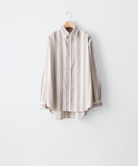 【REVERBERATE】REGULAR COLLAR SHIRT-ST - BEIGE×LAVENDER
