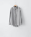 【REVERBERATE】REGULAR COLLAR SHIRT-ST - WHITE×CHARCOAL