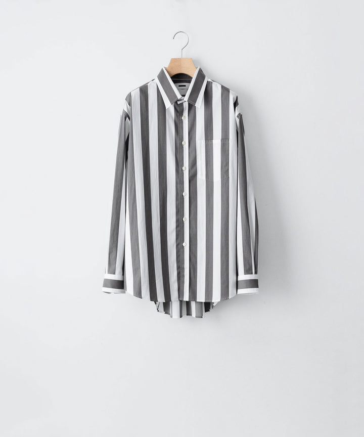 REVERBERATE リバーバレイトのREGULAR COLLAR SHIRT-STのWHITE×CHARCOAL 公式通販サイトsession福岡セレクトショップ