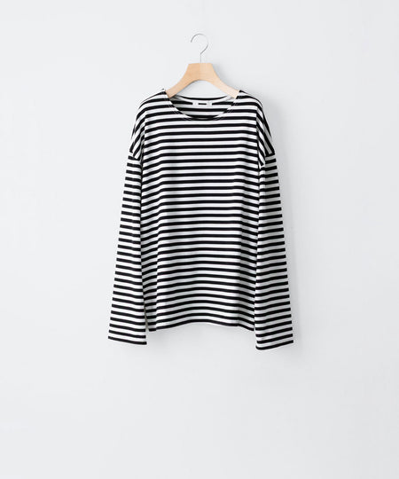 【REVERBERATE】BORDER LONG T SHIRT - BLACK