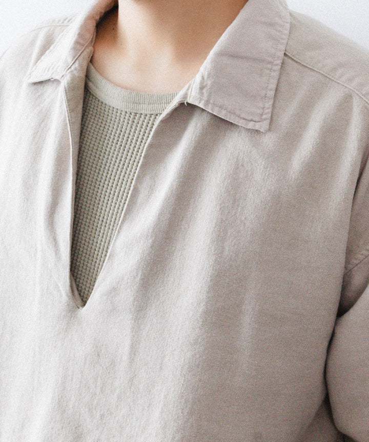 concause-コンコースのSKIPPER SHIRT(SOLID)のBEIGE公式通販サイトsession福岡セレクトショップ