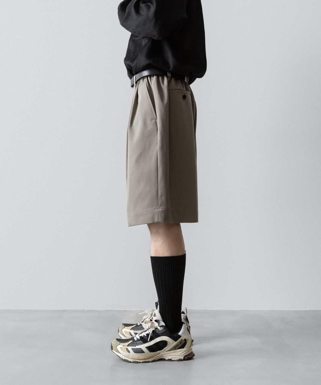ssstein(シュタイン)の WIDE EASY SHORT TROUSERS(2/90 WOOL GABARDINE) - TAUPE BEIGEの公式通販サイトsession福岡セレクトショップ