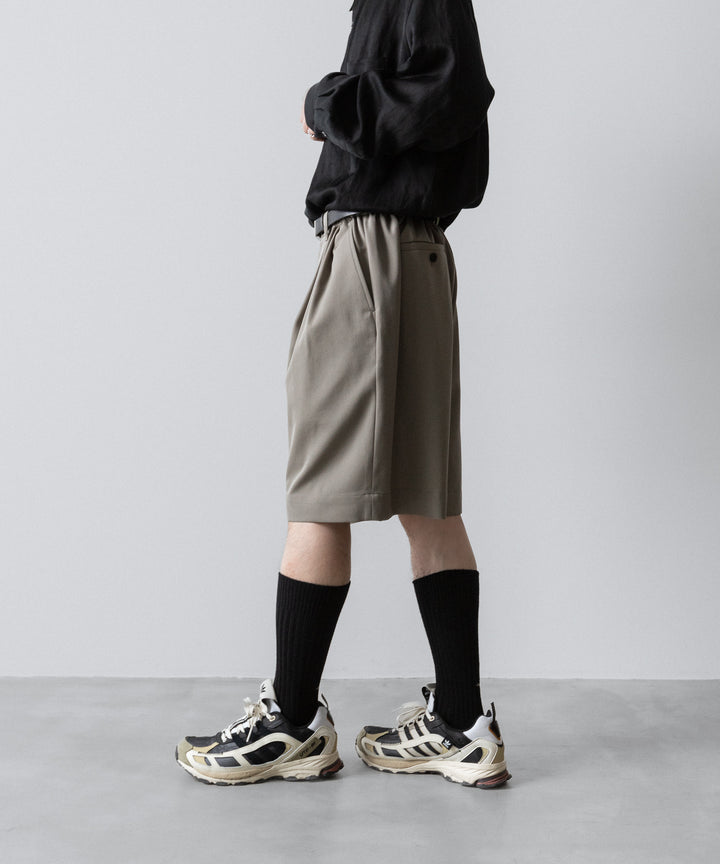 ssstein(シュタイン)の WIDE EASY SHORT TROUSERS(2/90 WOOL GABARDINE) - TAUPE BEIGEの公式通販サイトsession福岡セレクトショップ