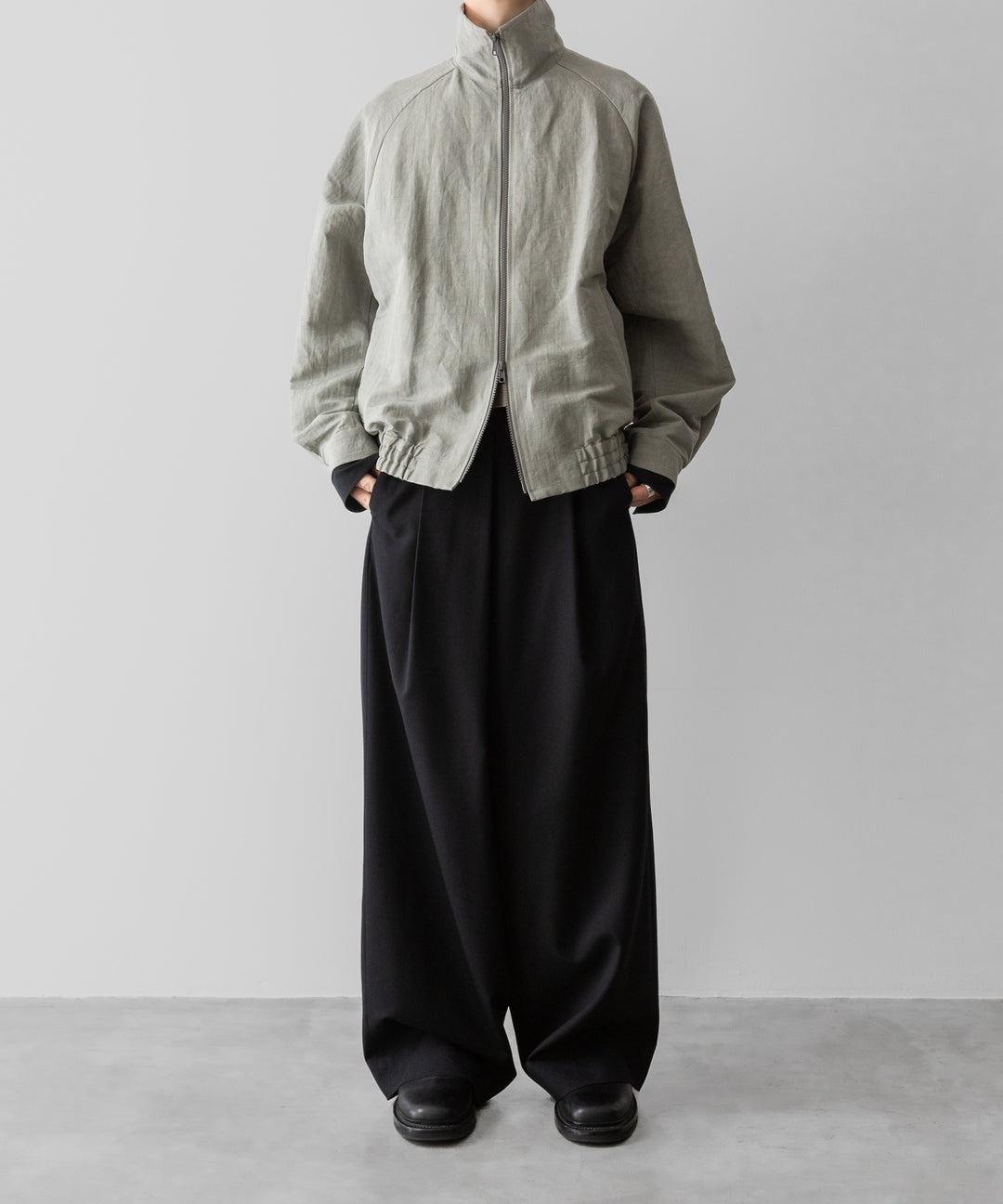 ssstein(シュタイン)のLI/NY POPLIN ZIP UP JACKET - BEIGE GREYの公式通販サイトsession福岡セレクトショップ