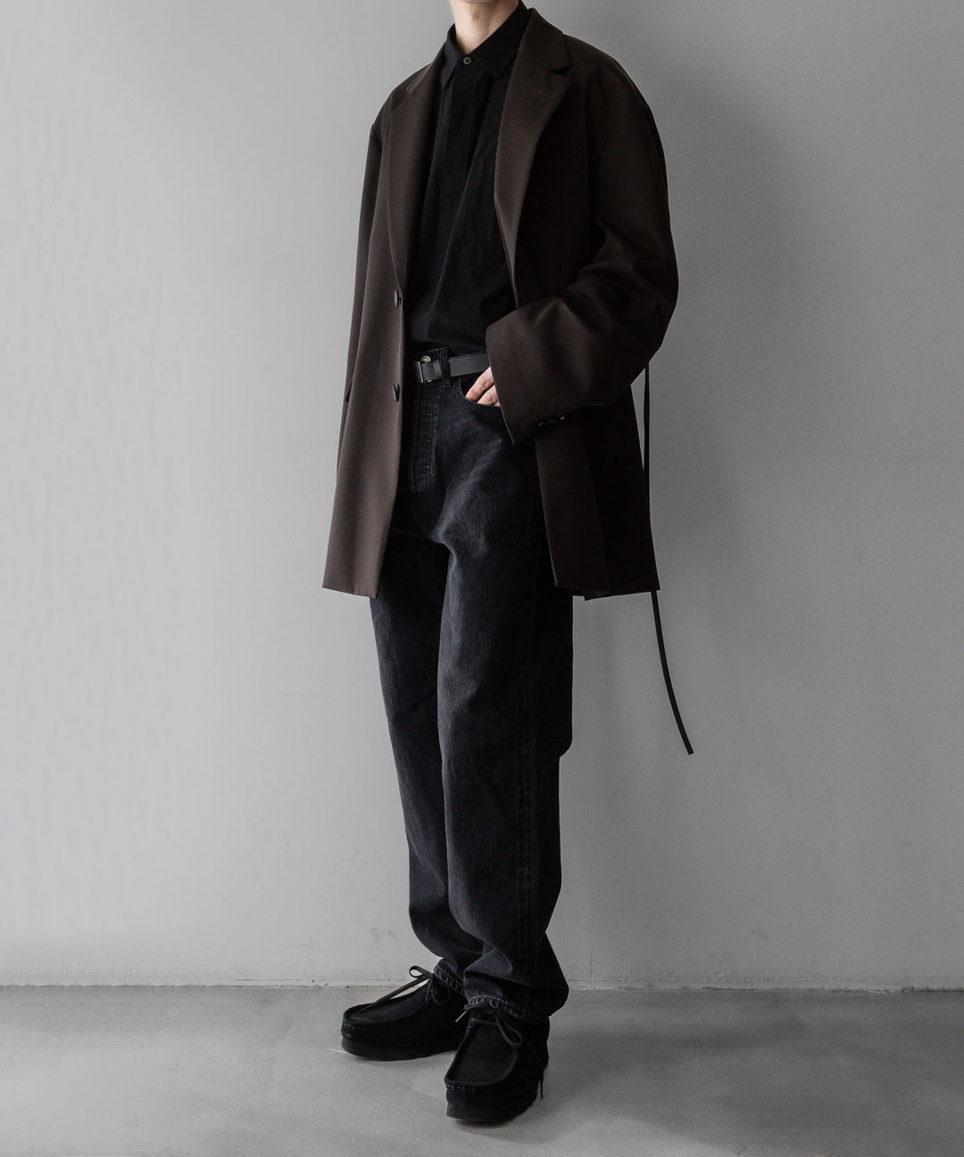stein(シュタイン)の24SSコレクションLEATHER BELT ( PLAIN BUCKLE )のBLACK公式通販サイトsession福岡セレクトショップ