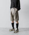 【ssstein】 WIDE EASY SHORT TROUSERS(2/90 WOOL GABARDINE) - TAUPE BEIGE