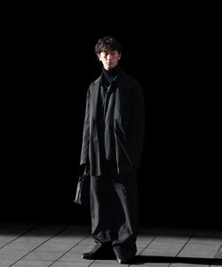 ssstein / シュタイン】DOUBLE WEAVE COTTON ROUND PANTS - BLACK