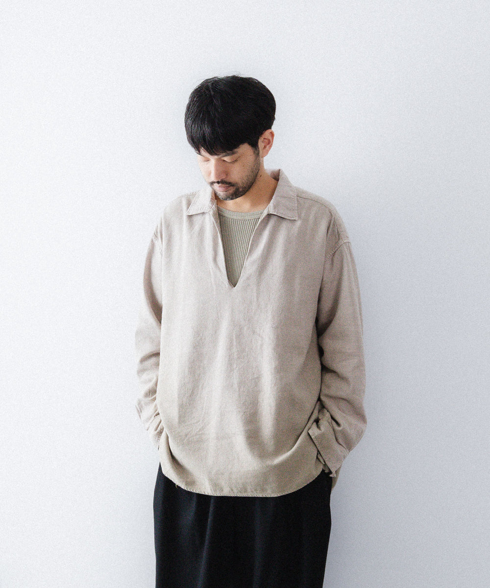 concause-コンコースのSKIPPER SHIRT(SOLID)のBEIGE公式通販サイトsession福岡セレクトショップ