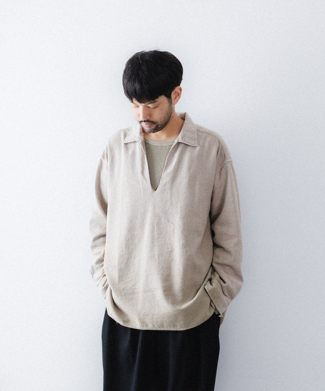 concause-コンコースのSKIPPER SHIRT(SOLID)のBEIGE公式通販サイトsession福岡セレクトショップ