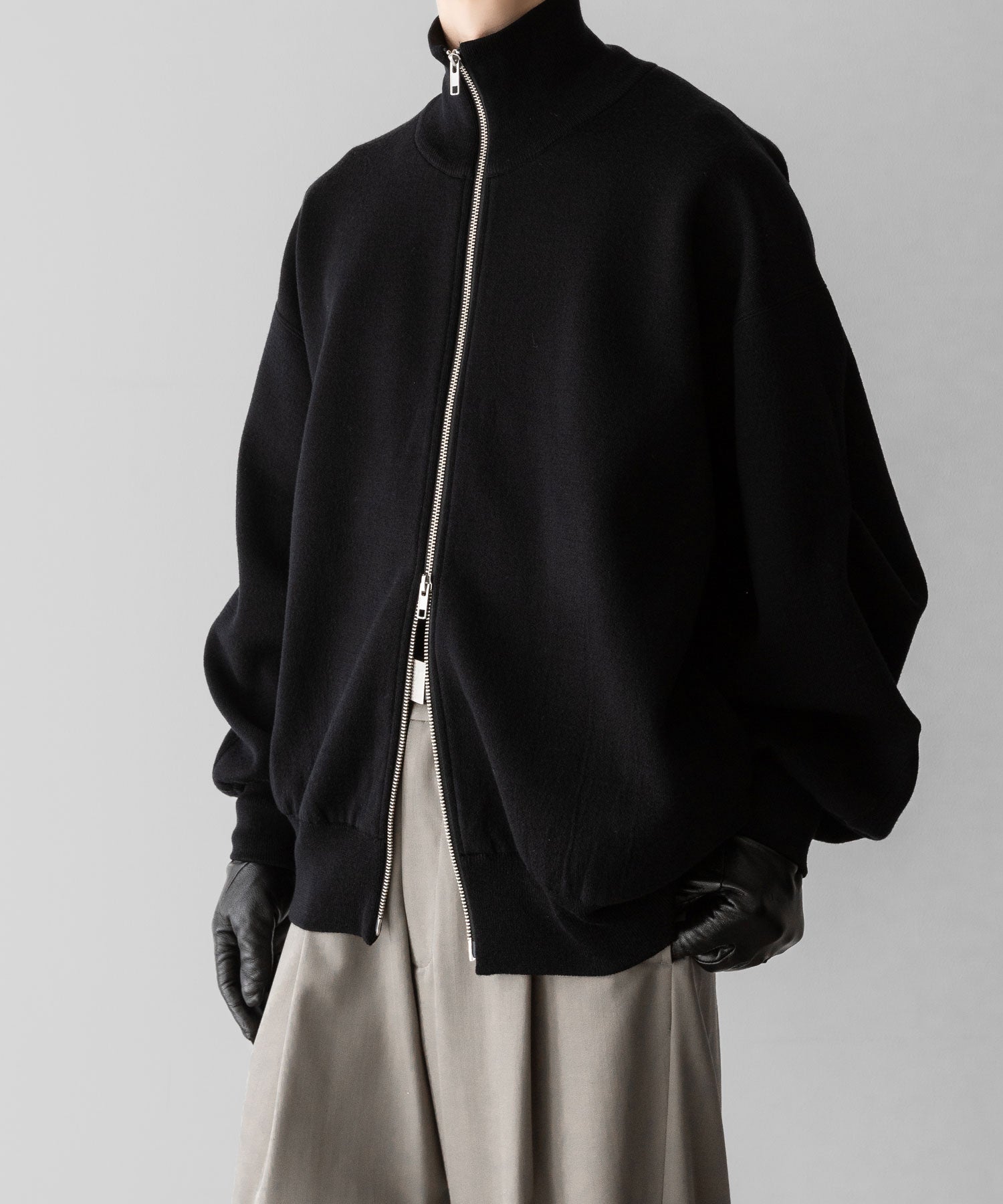 ssstein(シュタイン)のOVERSIZED DOUBLE KNIT ZIP JACKET - BLACK×BLACKの公式通販サイトsession福岡セレクトショップ