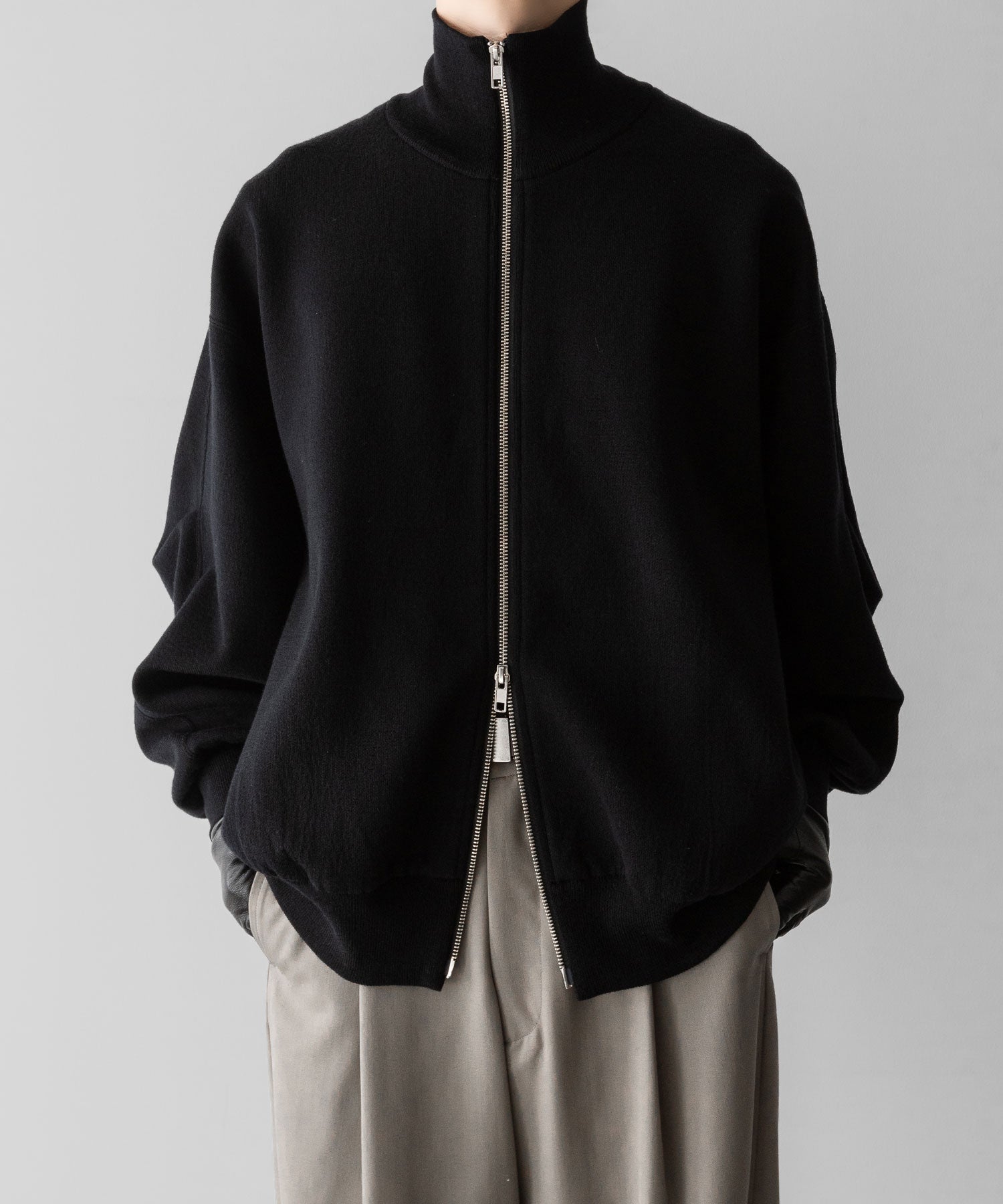 ssstein(シュタイン)のOVERSIZED DOUBLE KNIT ZIP JACKET - BLACK×BLACKの公式通販サイトsession福岡セレクトショップ