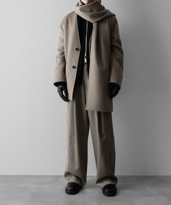 【ssstein】WOOL CASHMERE BEAVER REVERSIBLE STOLE JACKET - TAUPE GREY