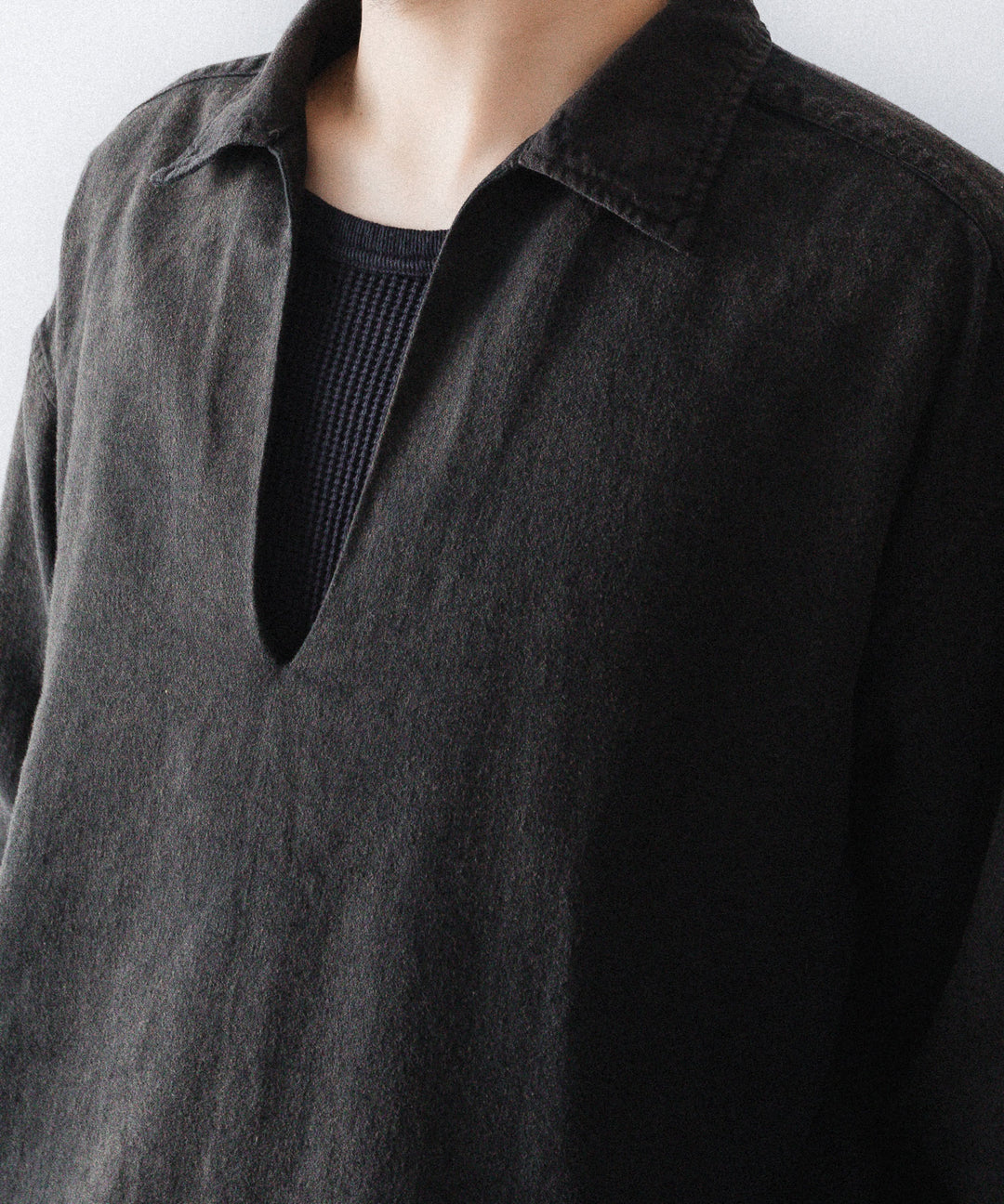 concause-コンコースのSKIPPER SHIRT(SOLID)のBLACK公式通販サイトsession福岡セレクトショップ