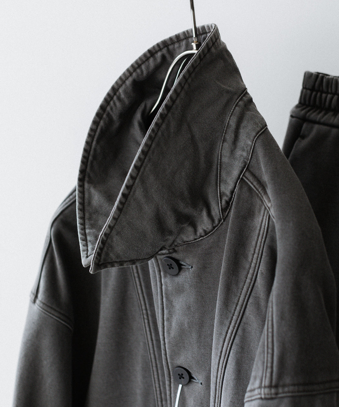 【KANEMASA PHIL.】36G FINE SWEAT WORK JACKET - CHARCOAL PIGMENT