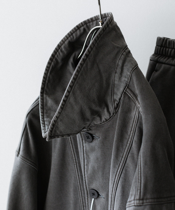 【KANEMASA PHIL.】36G FINE SWEAT WORK JACKET - CHARCOAL PIGMENT