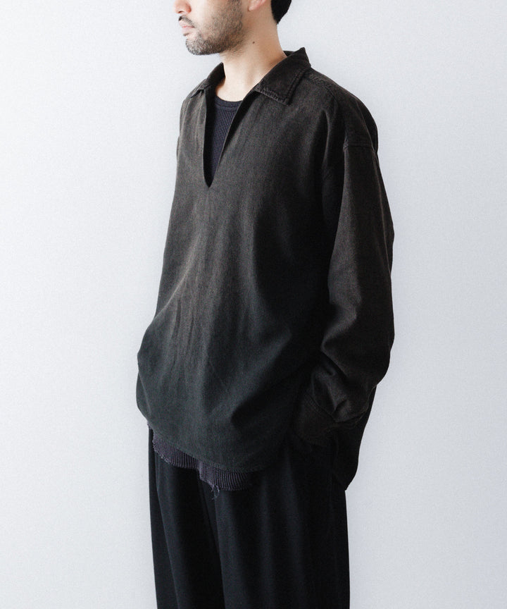 concause-コンコースのSKIPPER SHIRT(SOLID)のBLACK公式通販サイトsession福岡セレクトショップ