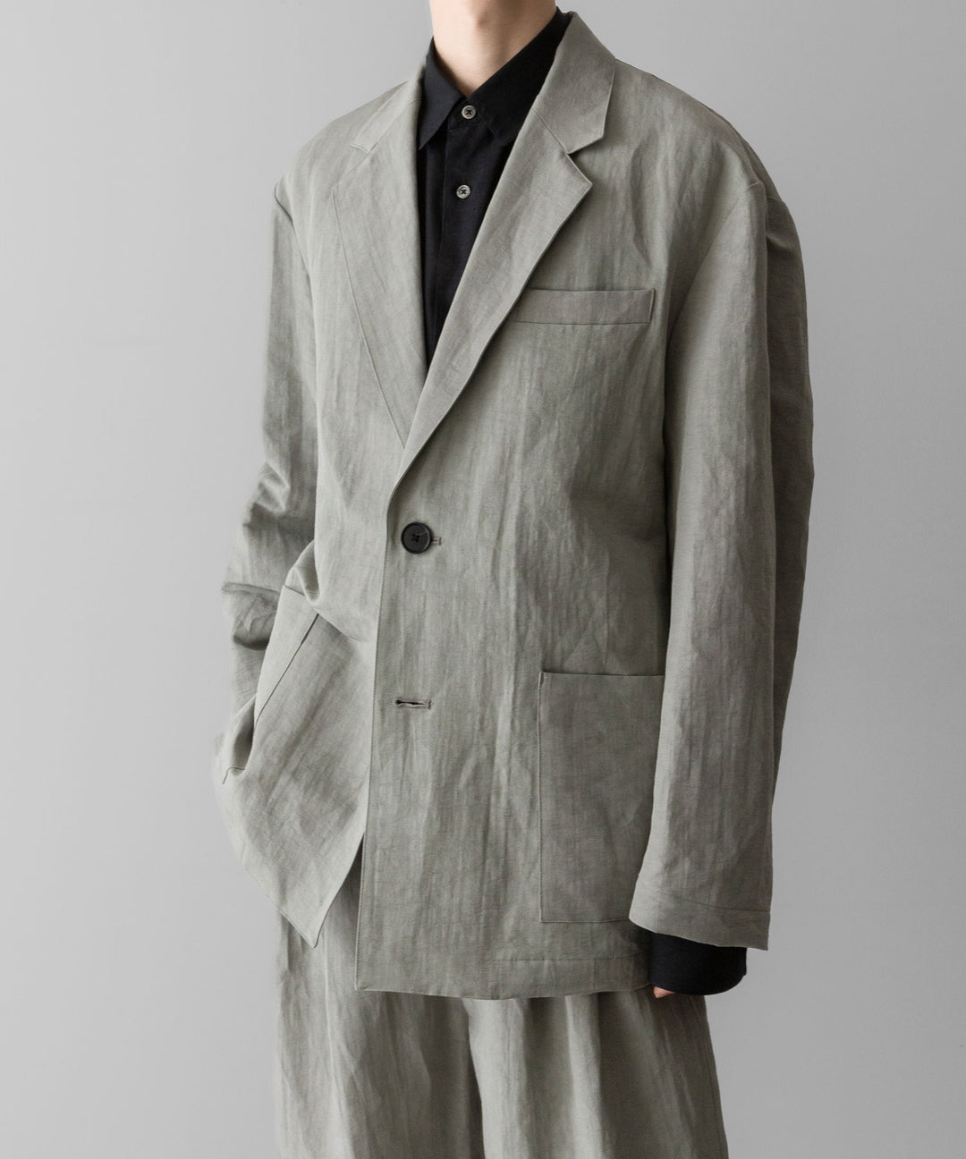 ssstein(シュタイン)のLI/NY POPLIN SINGLE BREASTED JACKET - BEIGE GREYの公式通販サイトsession福岡セレクトショップ