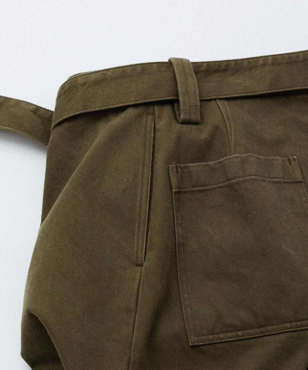 【INTÉRIM】   HEAVY PIMA TWILL  BELTED MIL BAGGY TROUSER - ARMY GREEN