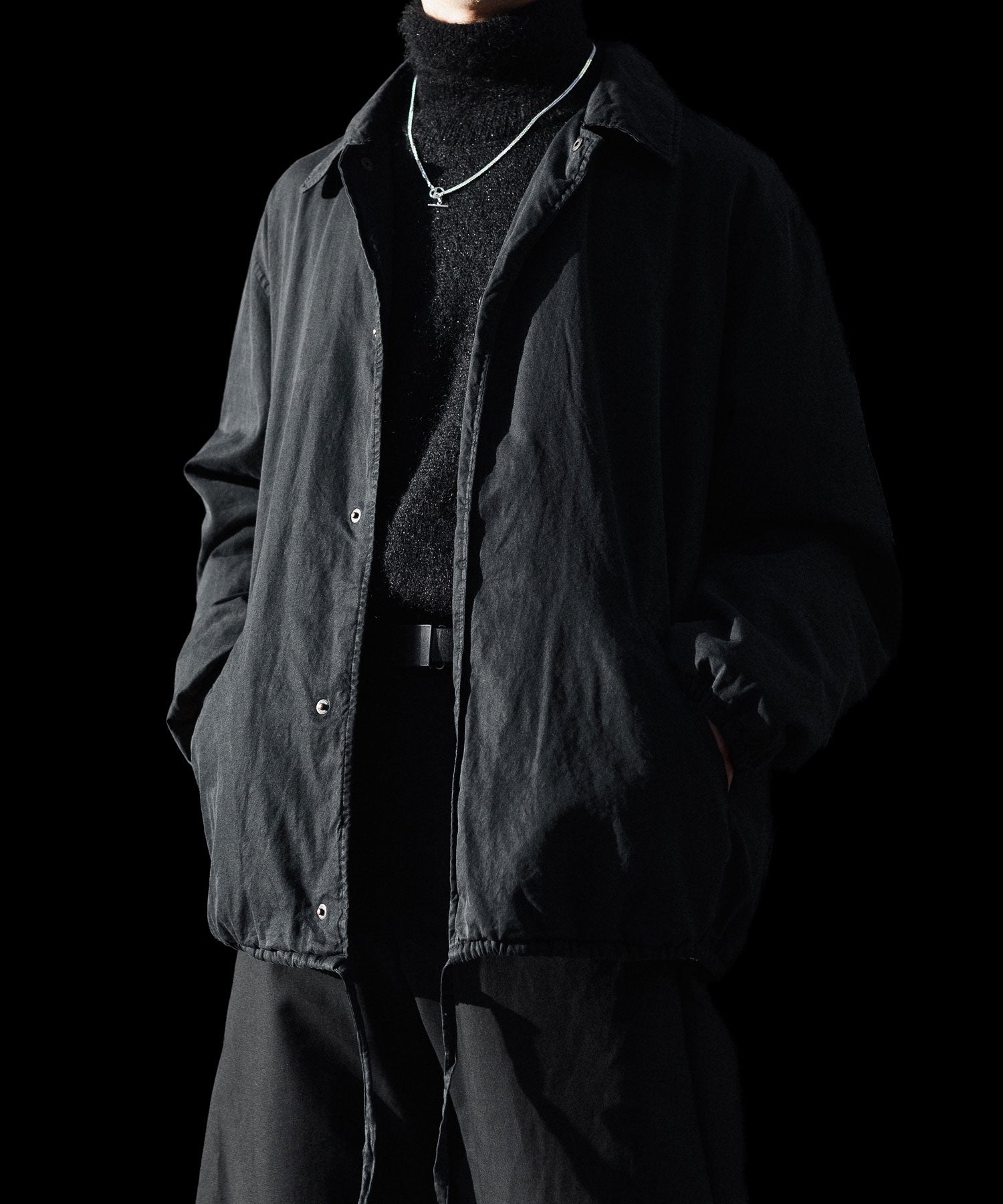 ssstein / シュタイン】COTTON RAYON VINTAGE COACH JACKET - BLACK