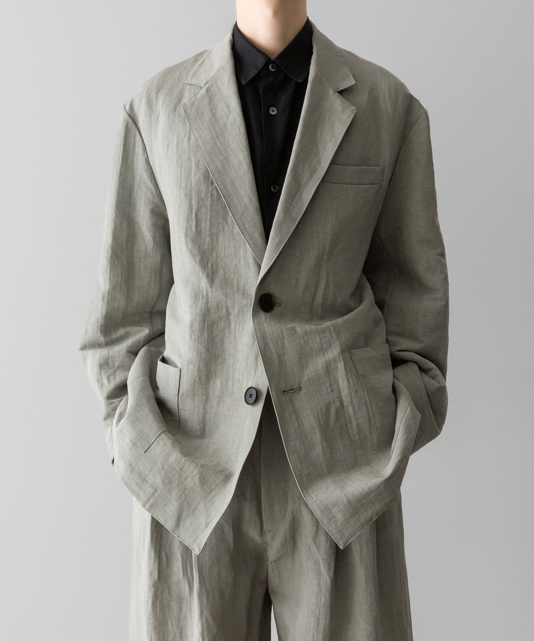 ssstein(シュタイン)のLI/NY POPLIN SINGLE BREASTED JACKET - BEIGE GREYの公式通販サイトsession福岡セレクトショップ
