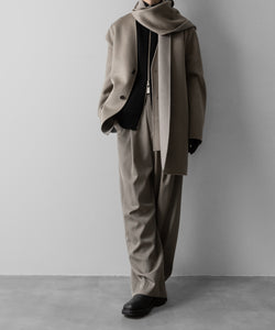 【ssstein】WOOL CASHMERE BEAVER REVERSIBLE STOLE JACKET - TAUPE GREY