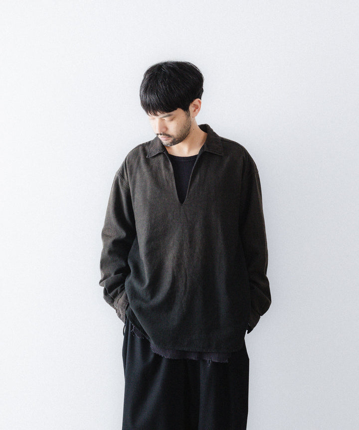 concause-コンコースのSKIPPER SHIRT(SOLID)のBLACK公式通販サイトsession福岡セレクトショップ