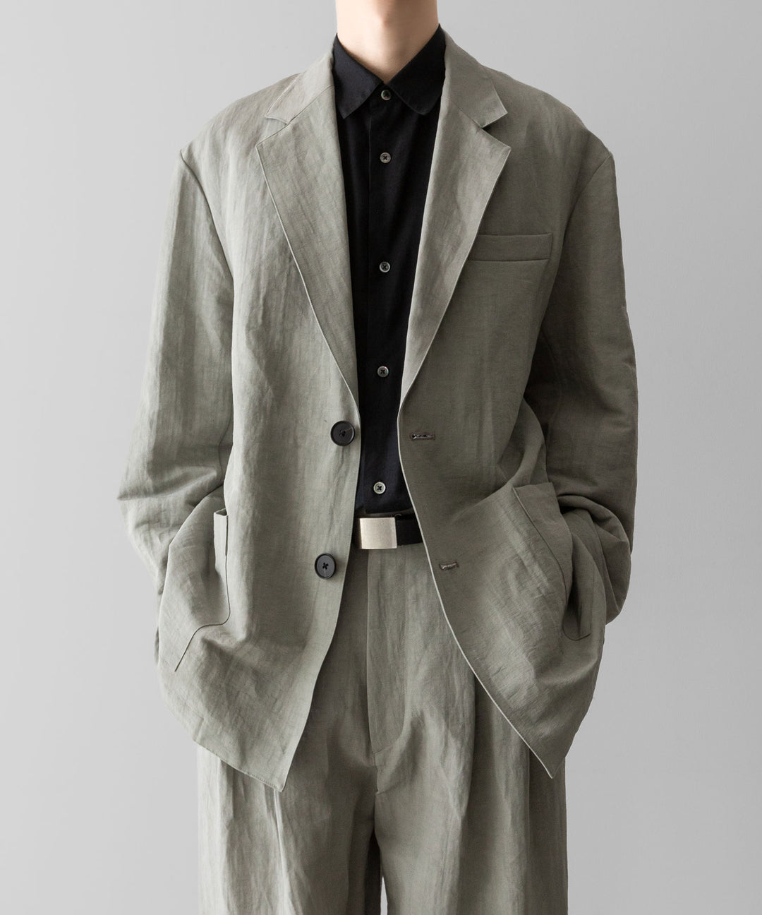 ssstein(シュタイン)のLI/NY POPLIN SINGLE BREASTED JACKET - BEIGE GREYの公式通販サイトsession福岡セレクトショップ
