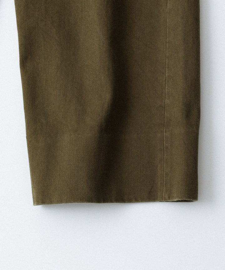 【INTÉRIM】   HEAVY PIMA TWILL  BELTED MIL BAGGY TROUSER - ARMY GREEN