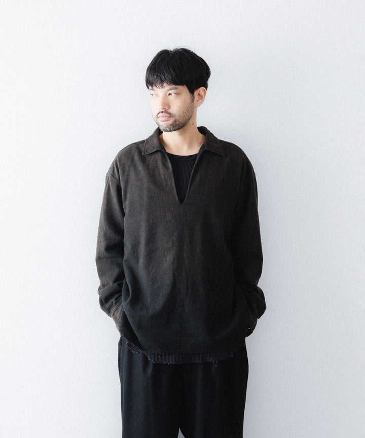 concause-コンコースのSKIPPER SHIRT(SOLID)のBLACK公式通販サイトsession福岡セレクトショップ