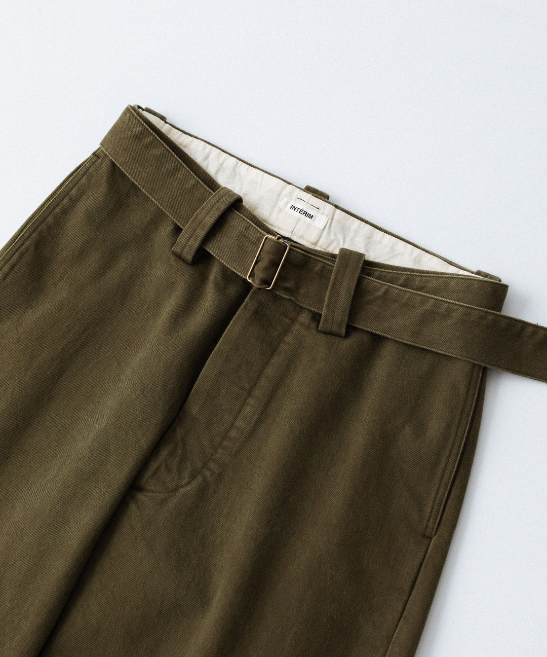 【INTÉRIM】   HEAVY PIMA TWILL  BELTED MIL BAGGY TROUSER - ARMY GREEN