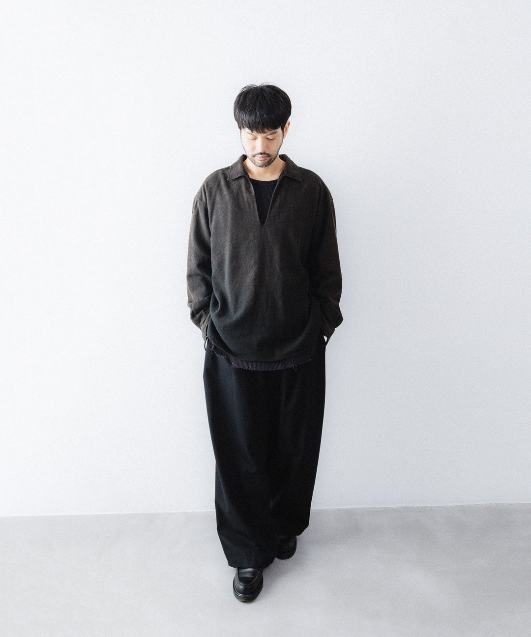 concause-コンコースのSKIPPER SHIRT(SOLID)のBLACK公式通販サイトsession福岡セレクトショップ