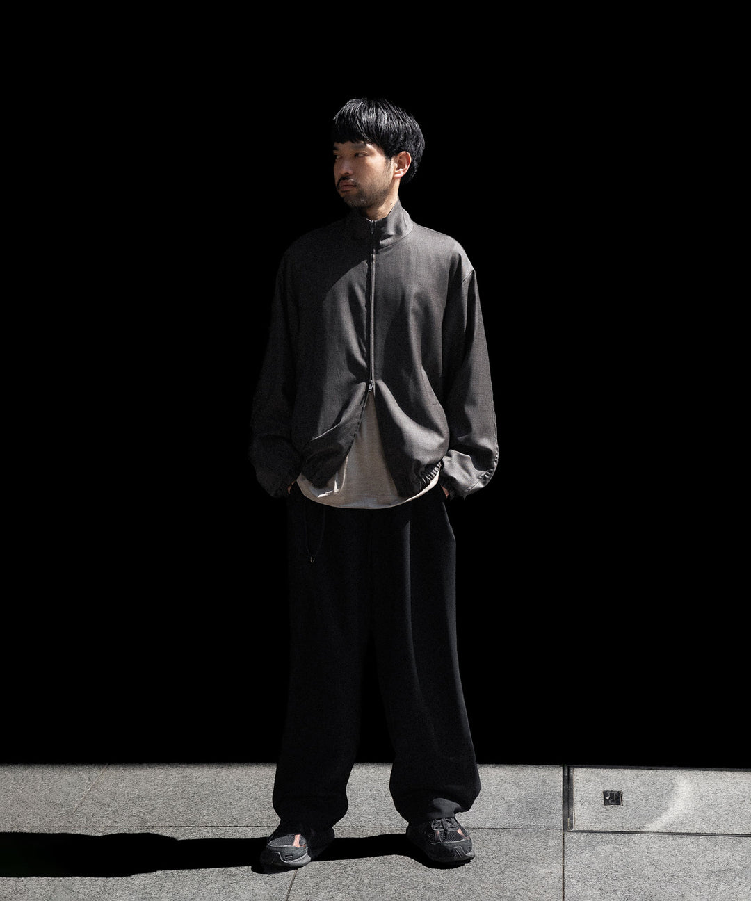 ssstein(シュタイン)のEXTRA FINE WOOL SHIRRED LIGHT ZIP JACKET - BROWN GREYの公式通販サイトsession福岡セレクトショップ