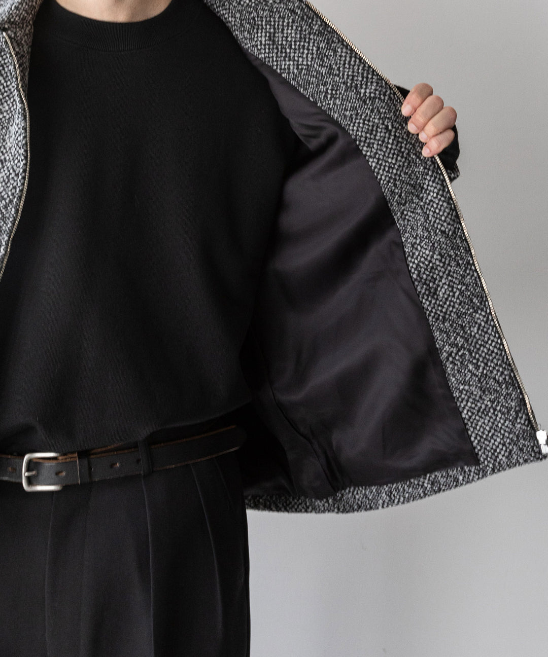 INTÉRIM インテリム 23AW LIMITED BIG DOT DONEGAL HARRINGTON JACKET - GRAY DOTS sessionセッション福岡セレクトショップ 公式通販サイト