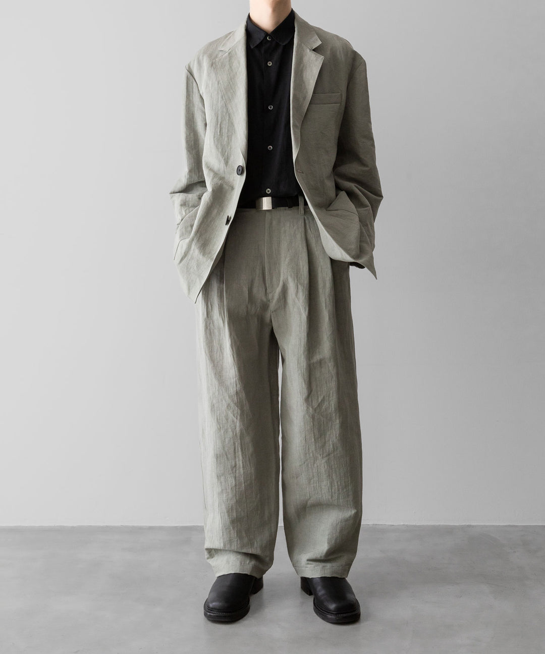ssstein(シュタイン)のLI/NY POPLIN SINGLE BREASTED JACKET - BEIGE GREYの公式通販サイトsession福岡セレクトショップ
